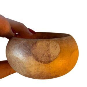 Vintage Wooden Bangle With Natural Brown Finish